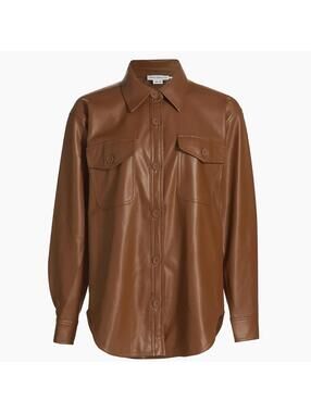 Good‎ American Better than leather Faux Leather Shacket 00/0
